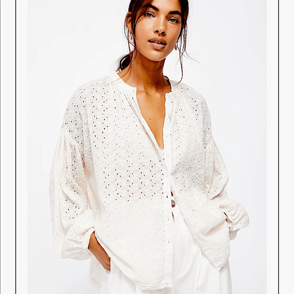 Maddison Eyelet Blouse - Free People 🕊